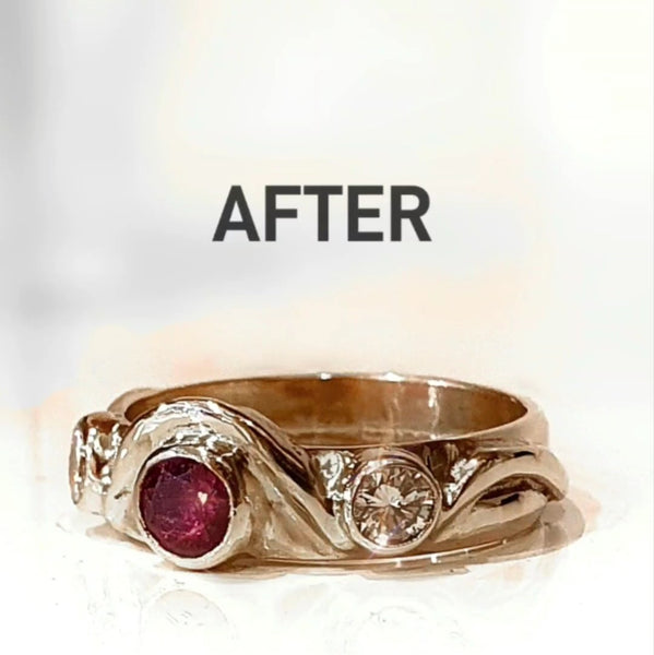 Ruby and Diamonds Weave Yellow Gold