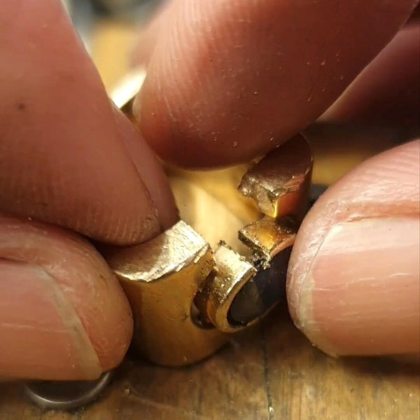 Sapphire and Diamonds on White and Yellow Gold