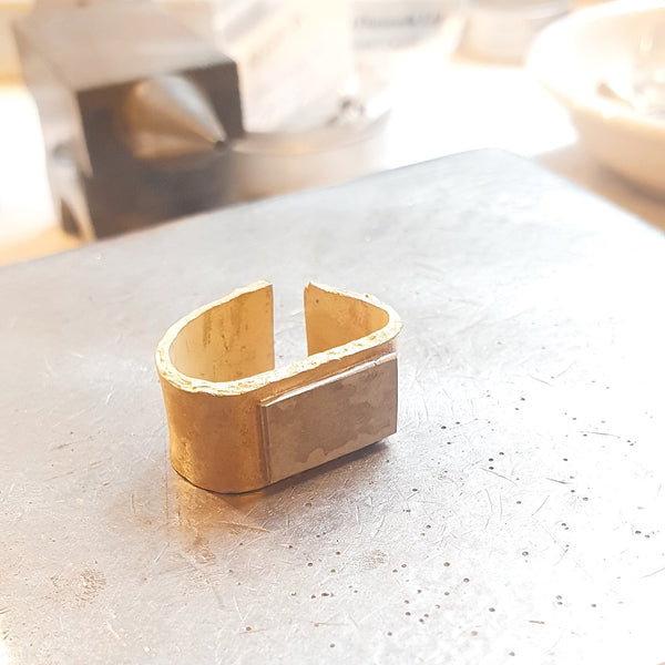 Sapphire and Diamonds on White and Yellow Gold