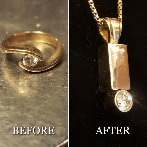Solitaire Engagement ring into pendant