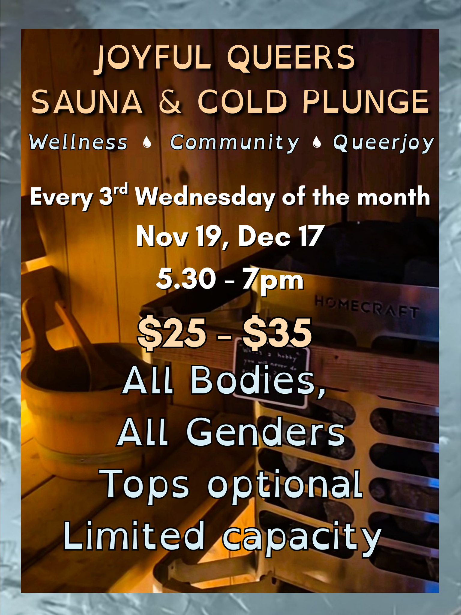 Nov 19, 2025: Joyful Queers Sauna & Cold Plunge