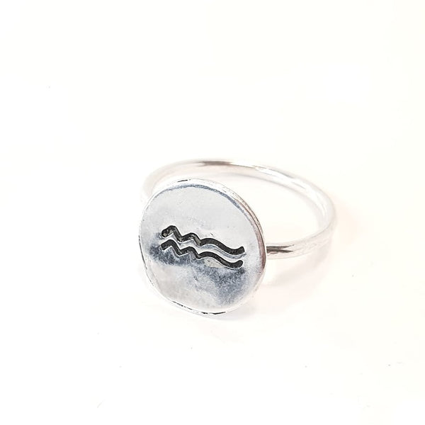Aquarius Medallion Ring
