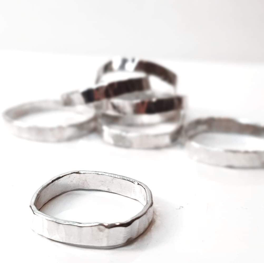 Silver Textured Band