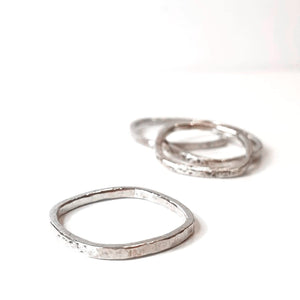 Solid White Gold Stacking Ring